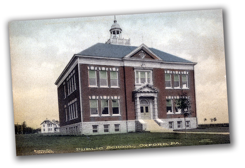 Vintage postcard showing the Oxford Public School